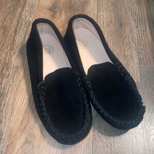 DADAWEN Black Toddler Little Kid Flat Boat Dress Shoes Size 11